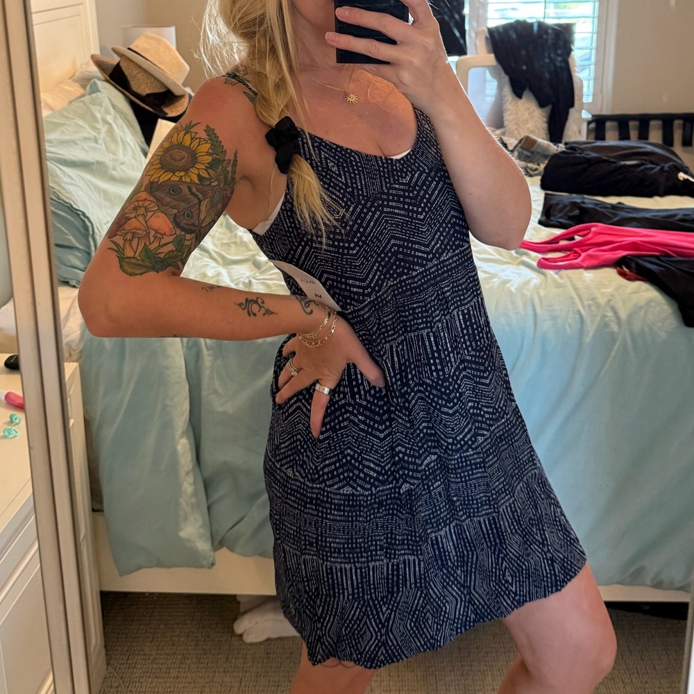 RVCA | Nolan Navy Blue Print Dress - Picture 3 of 12